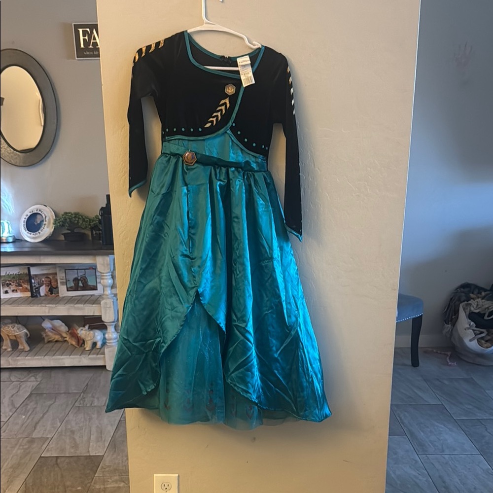 Charming Teal and Black Kids Costume Dress